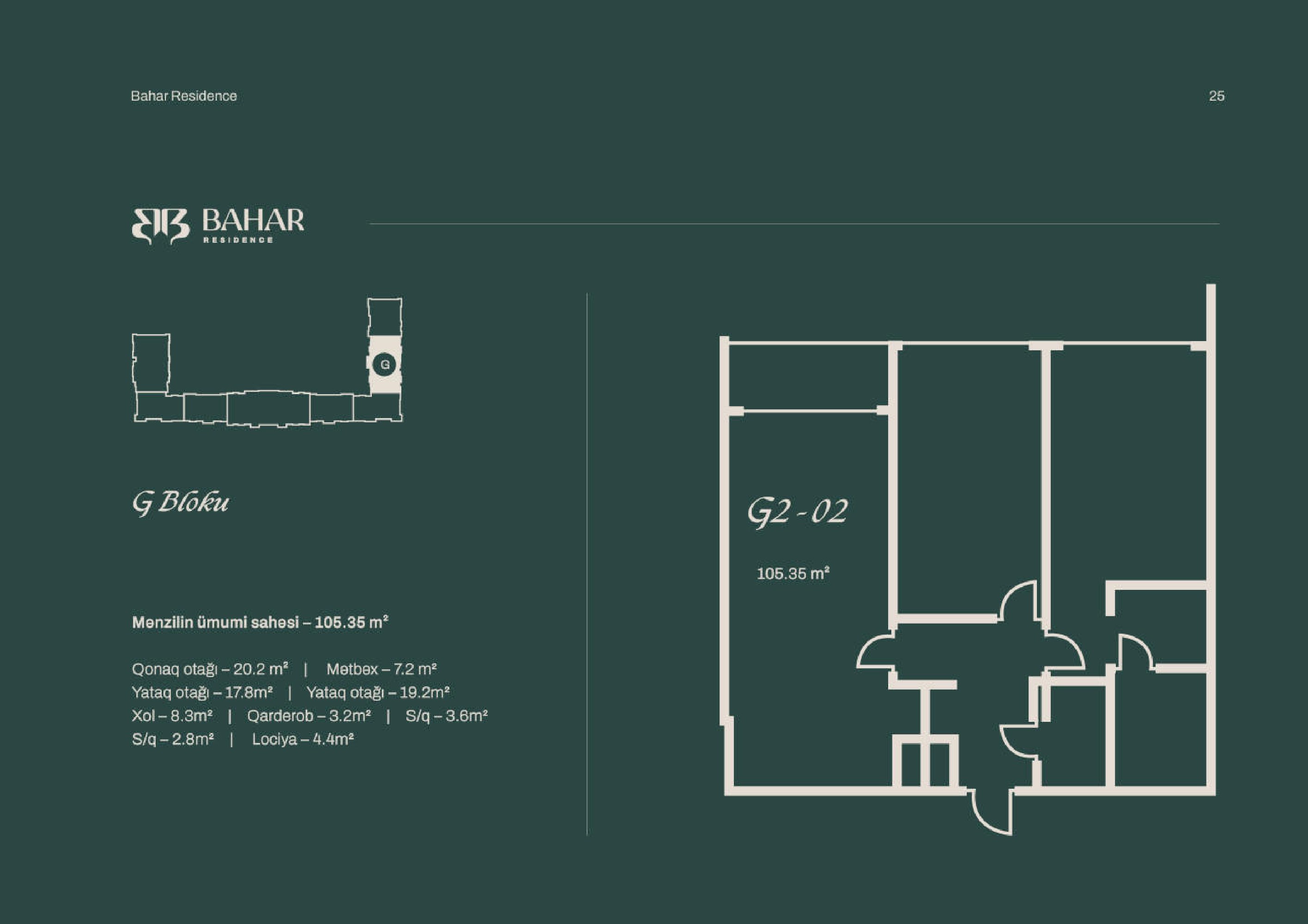 Bahar Residence — 105 m² layout