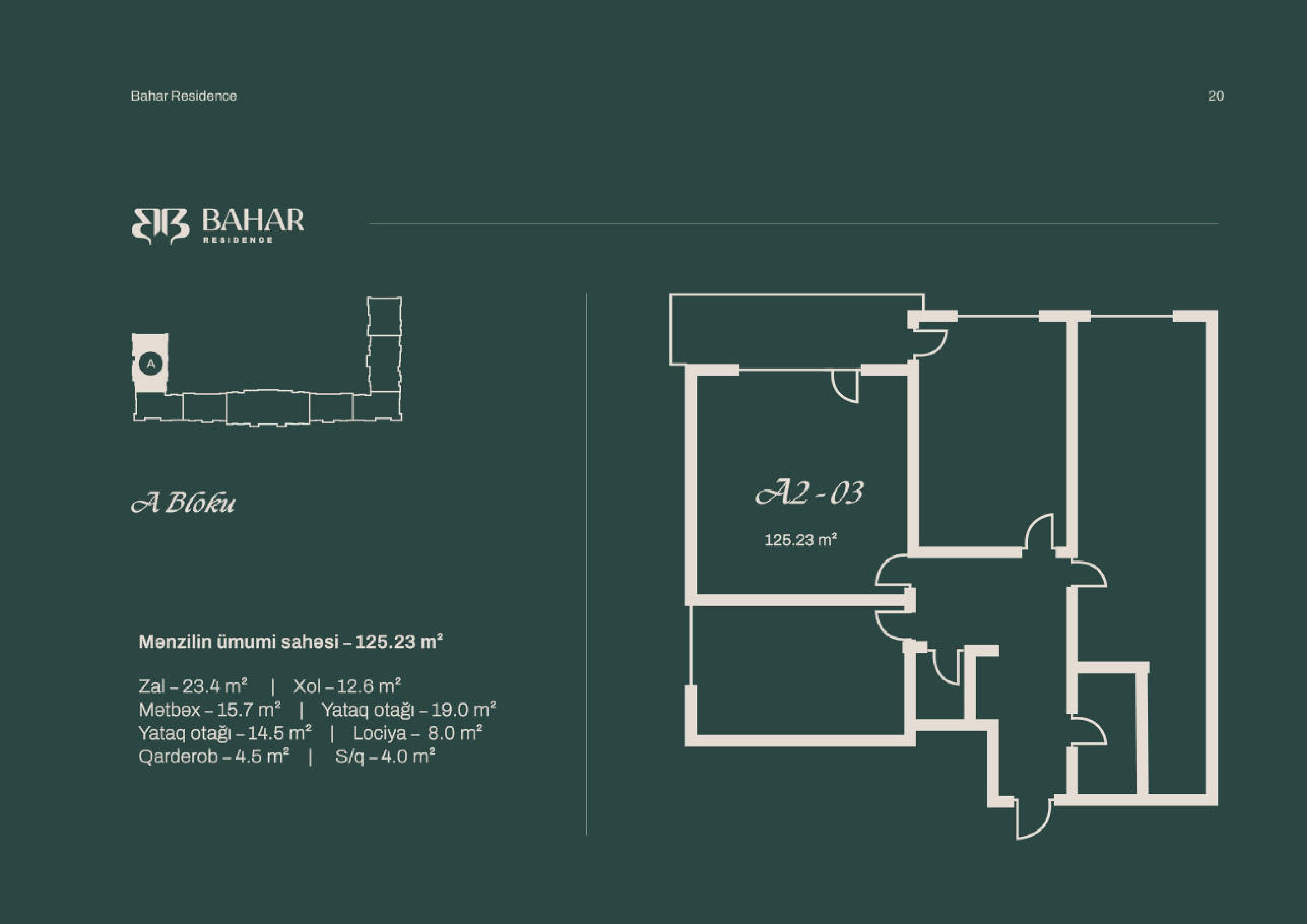 Bahar Residence — 125 m² layout