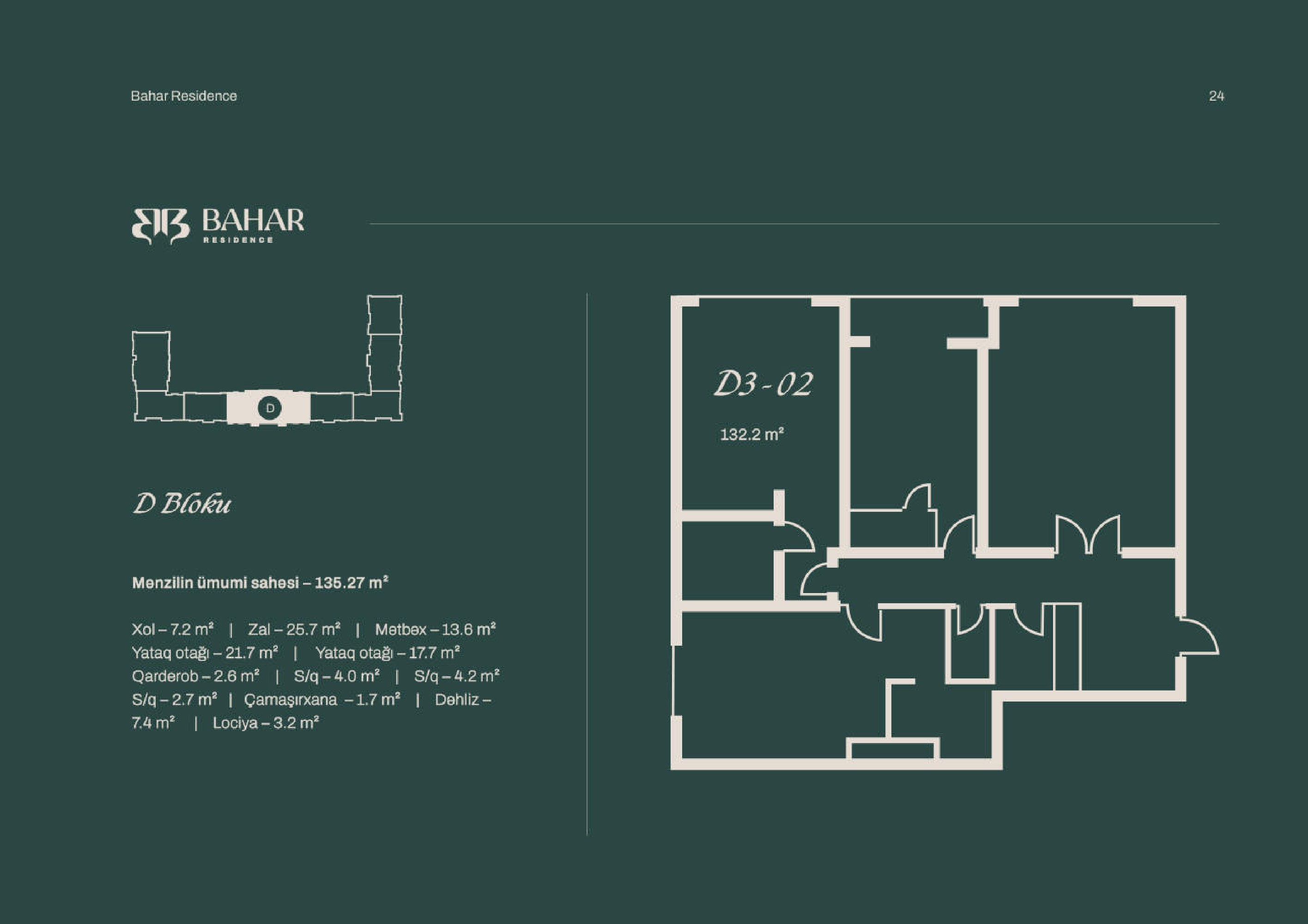 Bahar Residence — 135 m² layout