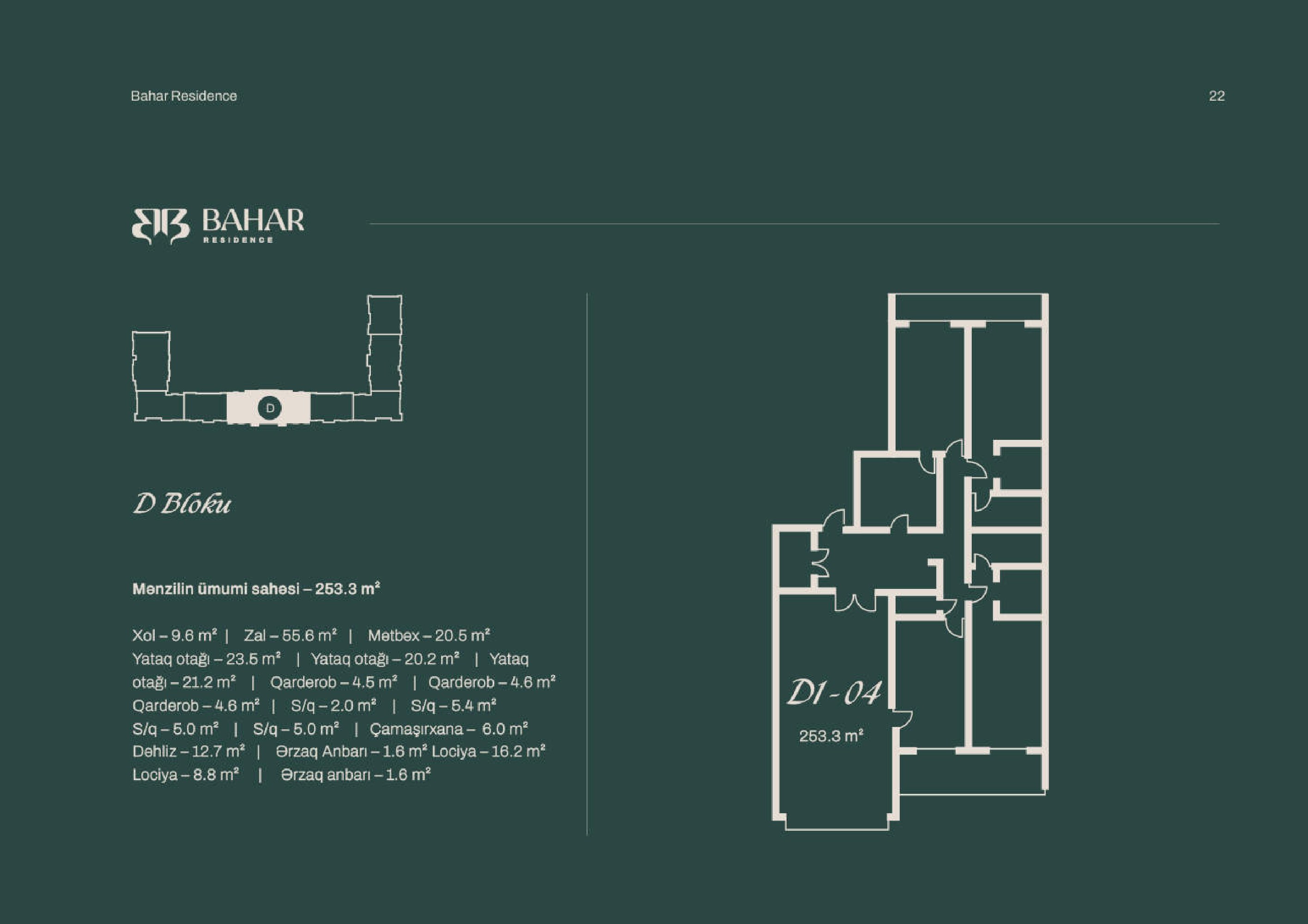 Bahar Residence — 253 m² layout