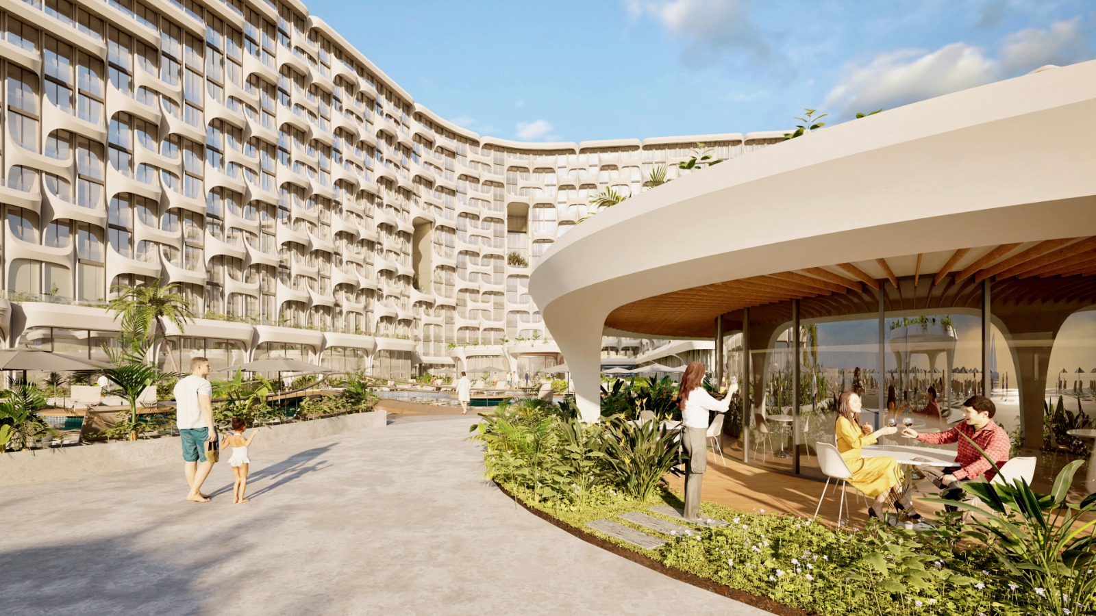 Resort courtyard